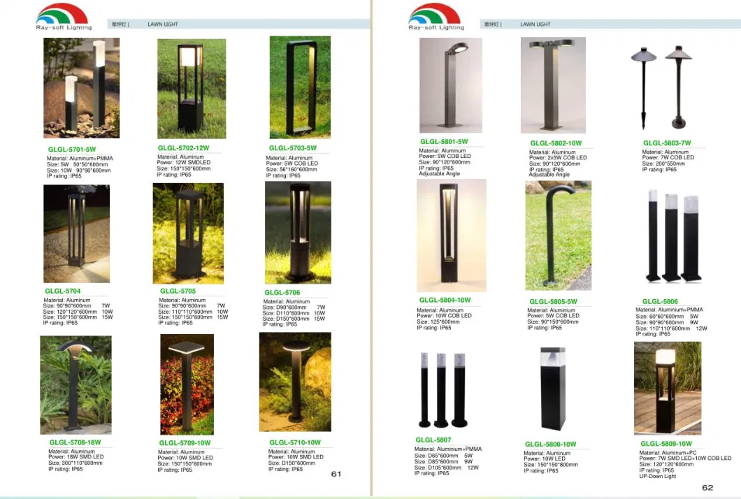 GU10 Socket Square Aluminum IP65 Outdoor Pathway Park Landscape Post Bollard Lawn Garden Light