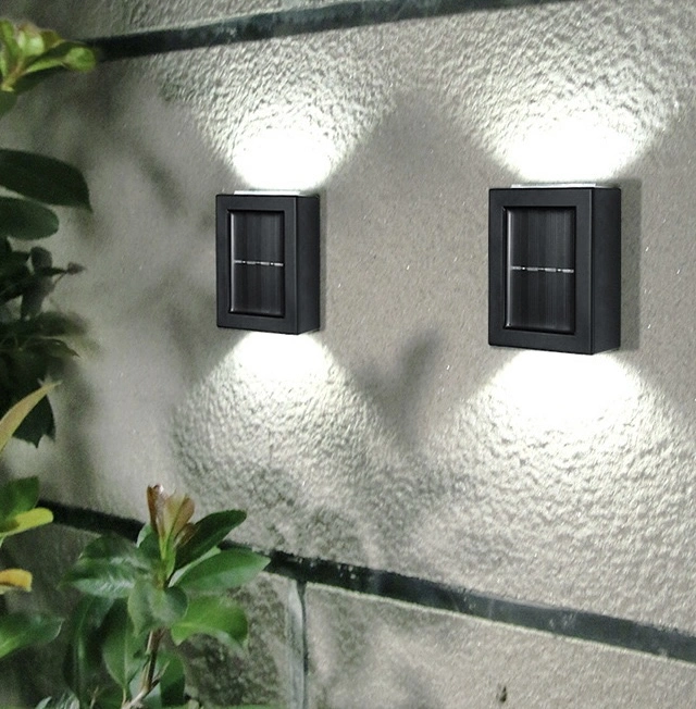 New Upgrade Solar Courtyard Wall Lights with Light Sensor Quality 2PCS SMD Outdoor LED Garden Light LED Wall Decoration Lamp