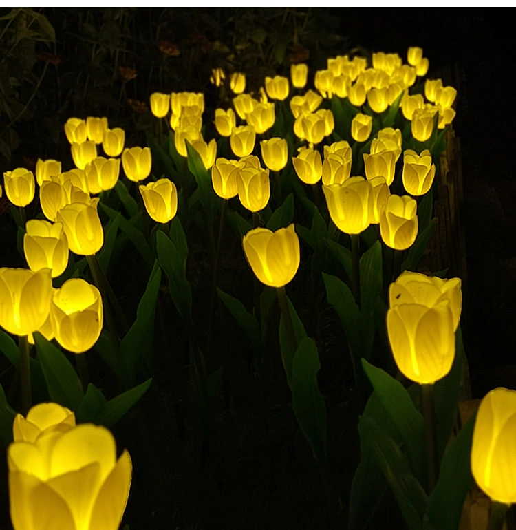 LED Outdoor Garden Decorative Waterproof LED Solar Tulip Lamp for Landscape Path Yard Lights