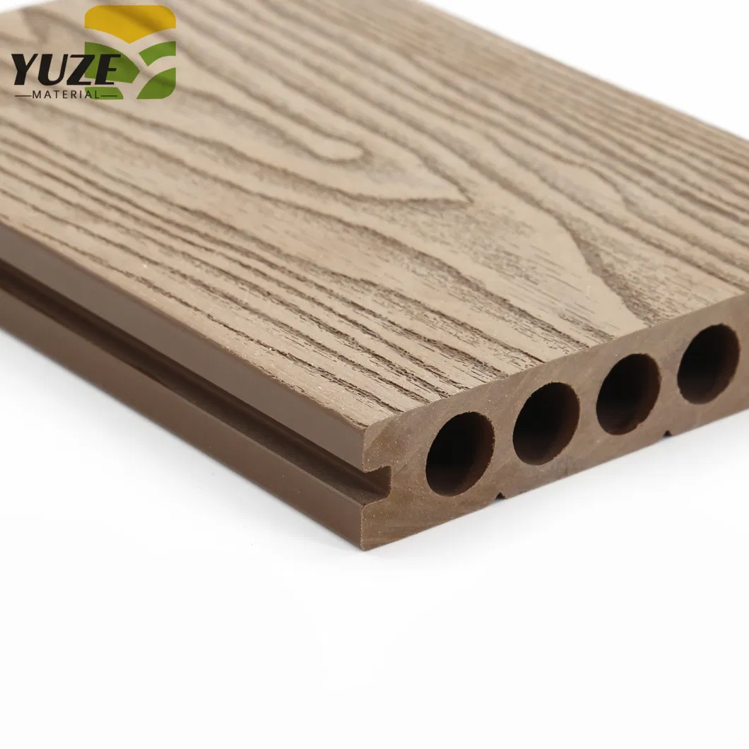 Anti-Aging Hollow Profile Embossed Wood Grain Outdoor Courtyard Ecological Decorative WPC Decking