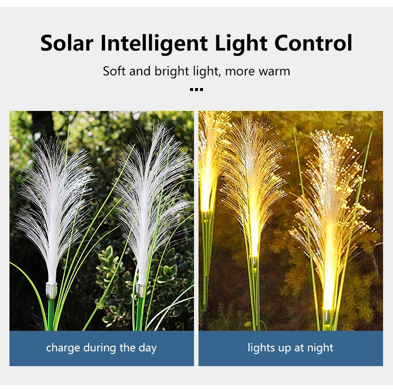 New LED Solar Optic Fiber Lighting Outdoor Park Villa Decorative Plug Light Luminous Lawn Reed Light