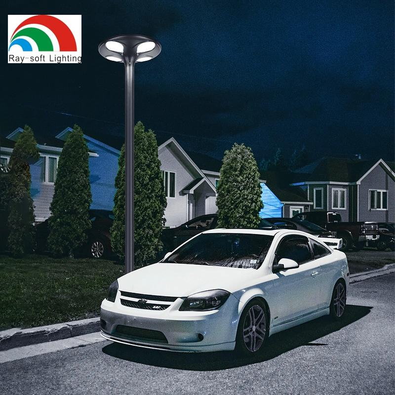 Aluminum Street Lawn 30W Driveway Solar Path Courtyard Lamp Solar Panel Outdoor LED Garden Light