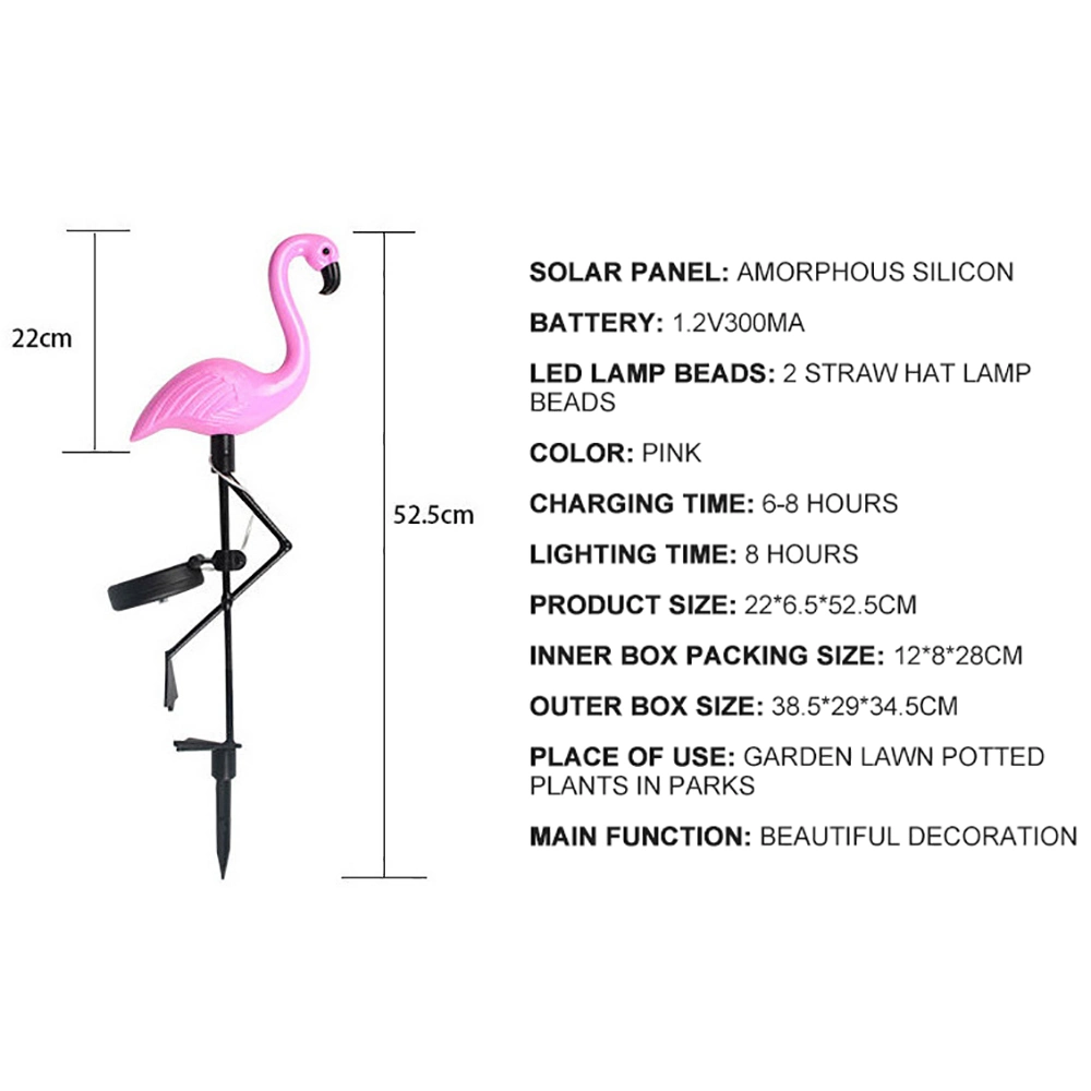 Solar Powered Flamingo, Outdoor Solar Garden Light, Waterproof LED Light for Garden, Patio Ci24834