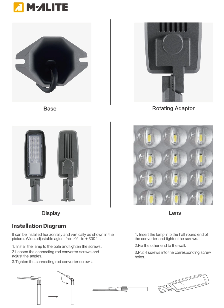 20W 30W 40W 60W 80W 100W OEM Integrated LED Street Garden Light High Quality Waterproof IP65 for Outdoor Road Parking