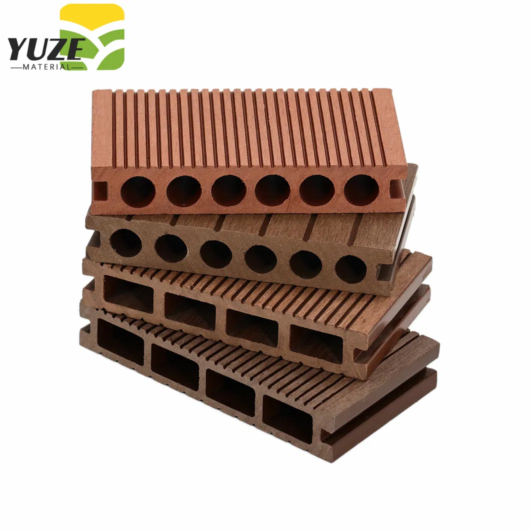 Anti-Aging Hollow Profile Embossed Wood Grain Outdoor Courtyard Ecological Decorative WPC Decking