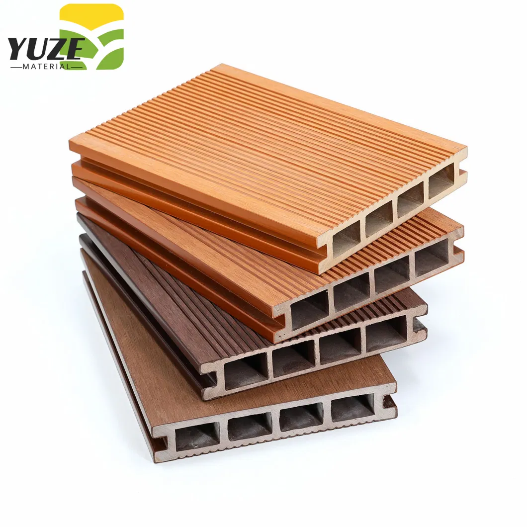 Anti-Aging Hollow Profile Embossed Wood Grain Outdoor Courtyard Ecological Decorative WPC Decking