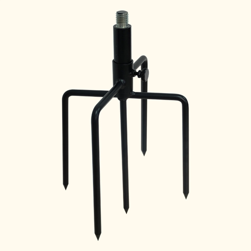 JH-Mech Metal Patio String Light Pole with Side Support Rod