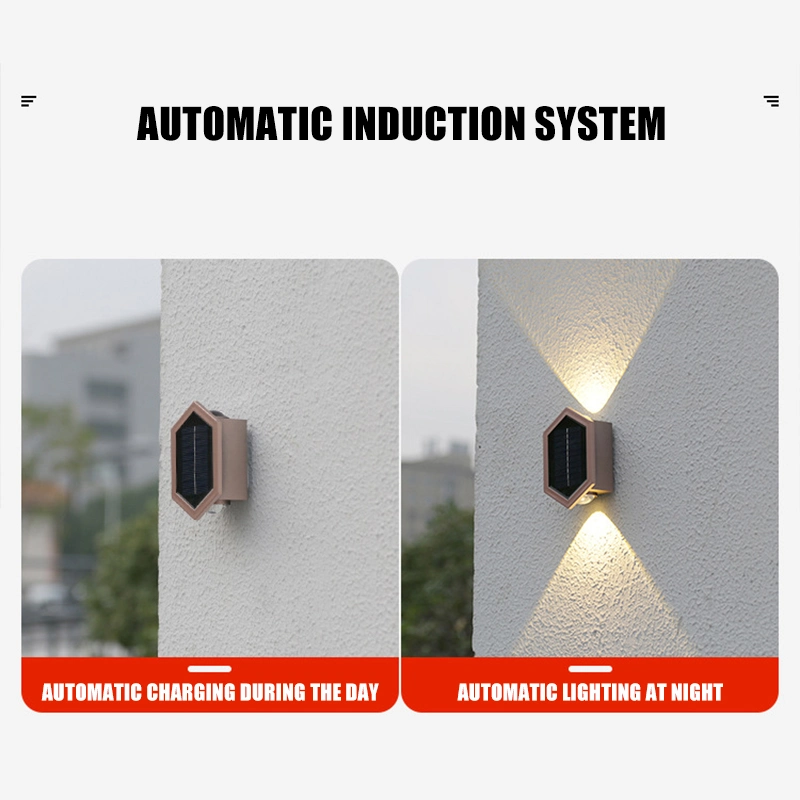 Solar Light for Garden Courtyard up and Down Wall Lamp with 2 LED Lights