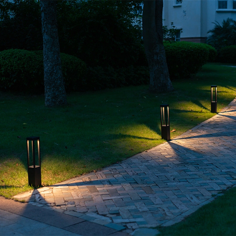 GU10 Socket Square Aluminum IP65 Outdoor Pathway Park Landscape Post Bollard Lawn Garden Light