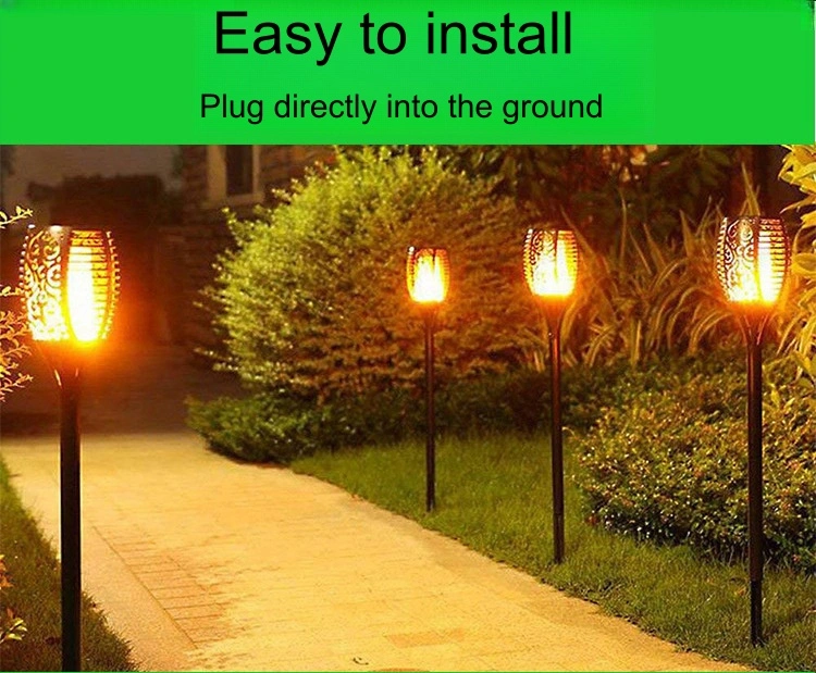 IP65 Flickering Flame Torch Lights Outdoor Landscape Courtyard Garden Decoration Lamp Balcony Dancing Party LED Solar Lights