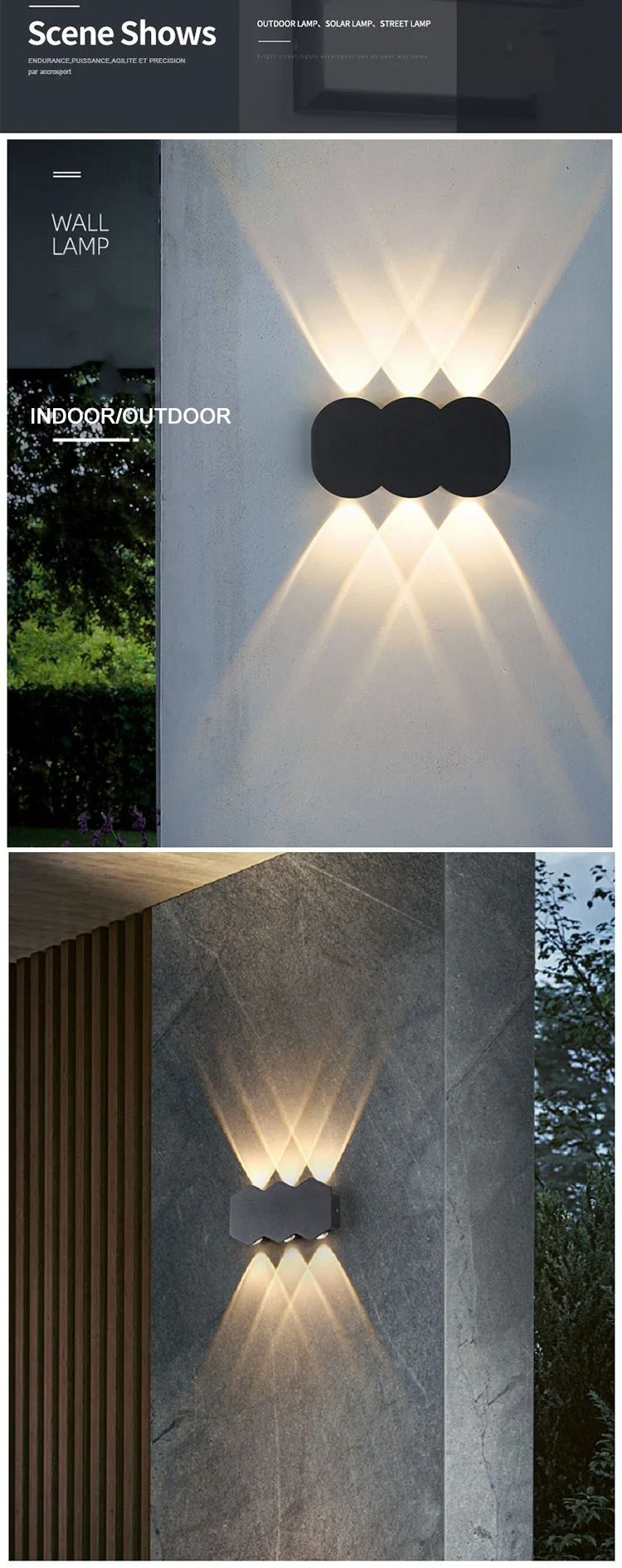 Outdoor Decorative Exterior up Down IP65 Garden LED Wall Light