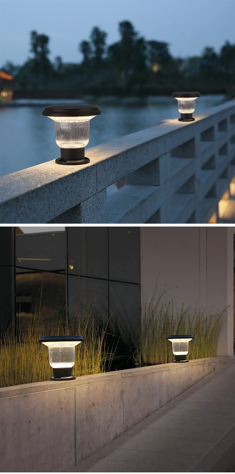 Solar Pillar Lamp Outdoor Fence Handrail Villadom Courtyard Park Garden Waterproof Landscape Illumination Light 5W