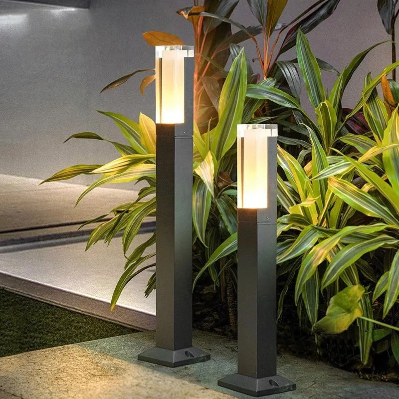 5W Square Modern IP65 Waterproof Landscape Column Garden LED Lawn Light