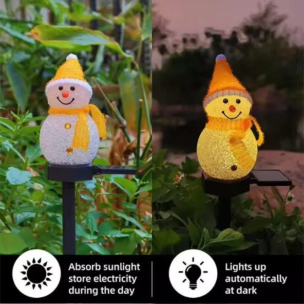 New Solar Snowman LED Lamp Christmas Day Decorative Atmosphere Light Outdoor Courtyard