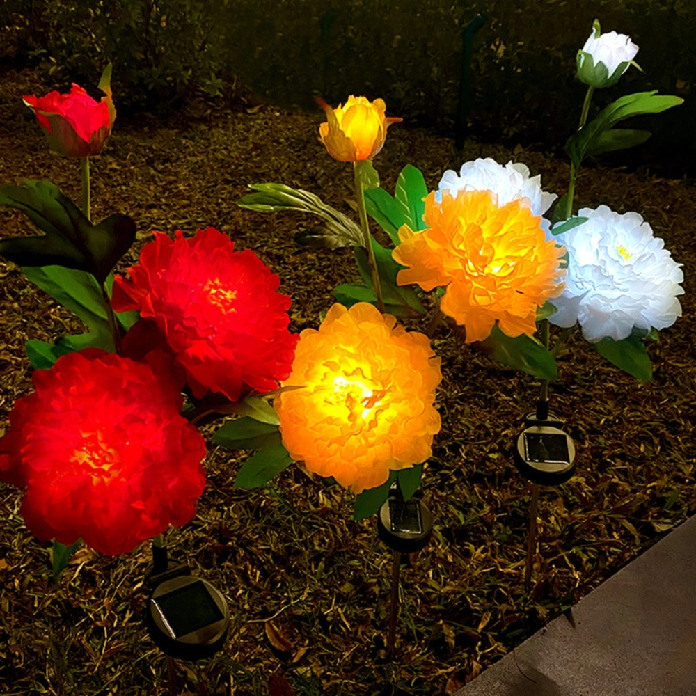 Waterproof Outdoor Decorative Lights with Realistic Flowers Ci24446