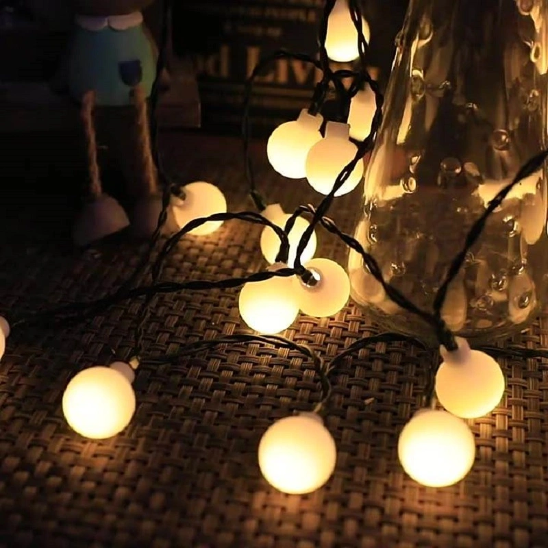 Small White Ball Milk Bubble Outdoor Landscape Courtyard Decorative Christmas String Lights