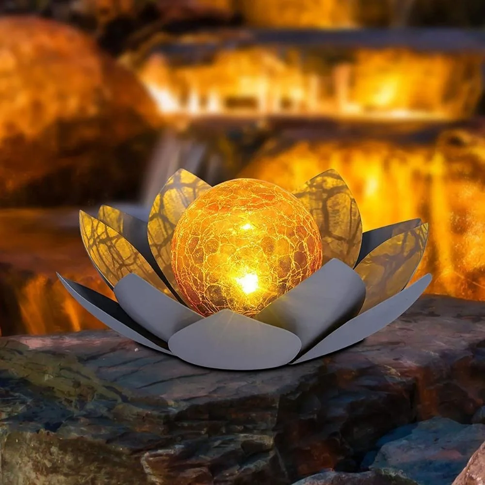 LED Iron Lotus Solar Light Outdoor European Garden Landscape Lamp Holiday Garden Courtyard Path Decoration Lamps Bl20929