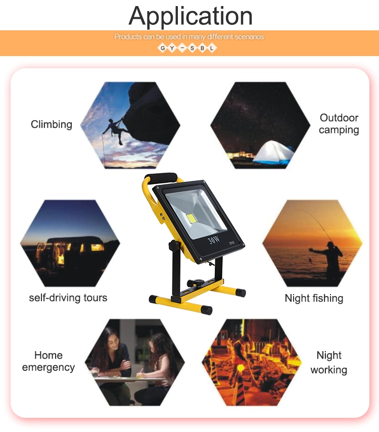 Top Quality Low Price COB Backyard IP65 Portable 50 100 Watt Rechargeable LED Flood Light