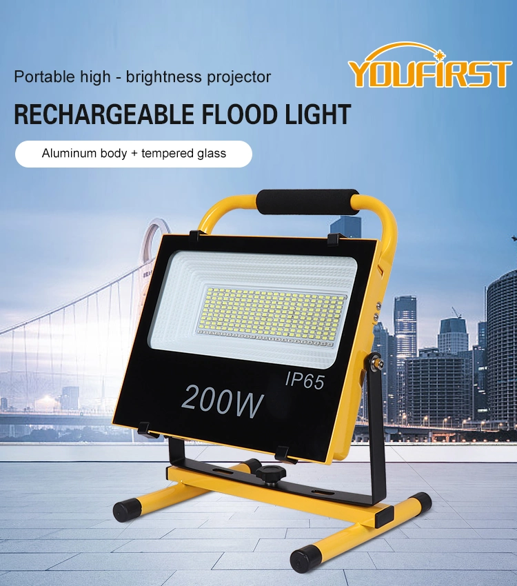 LED Rechargeable Work Portable Outdoor Waterproof 200W LED Flood Light