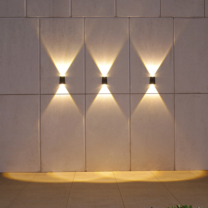 Solar Trapezoidal Wall Washing Lamp up and Down Lighting Light for Courtyard