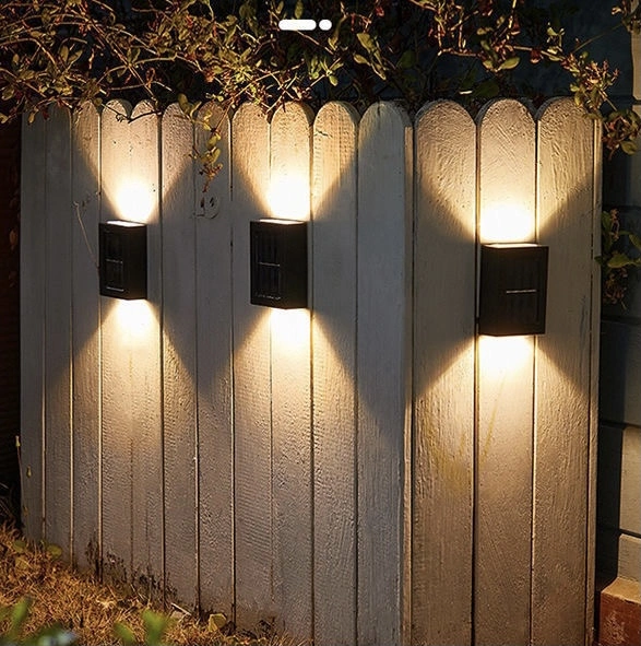 New Upgrade Solar Courtyard Wall Lights with Light Sensor Quality 2PCS SMD Outdoor LED Garden Light LED Wall Decoration Lamp