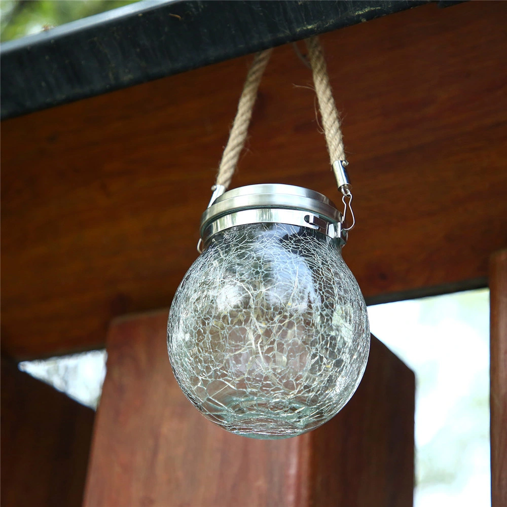 Hanging Glass Solar Mason Jar Fairy Solar Decorative Light for Christmas