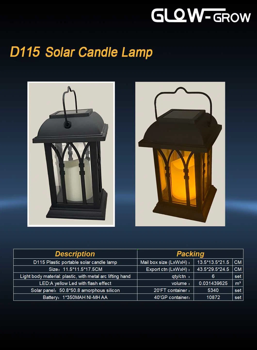 Warm White Flickering Flame Effect LED Solar Hanging Lantern Candle Light for Garden Decorative Lighting