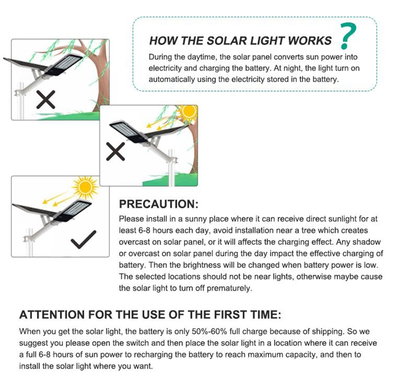 100W Outdoor Garden Road Sunlight 150W Luminaria Solar Exterior Street Light