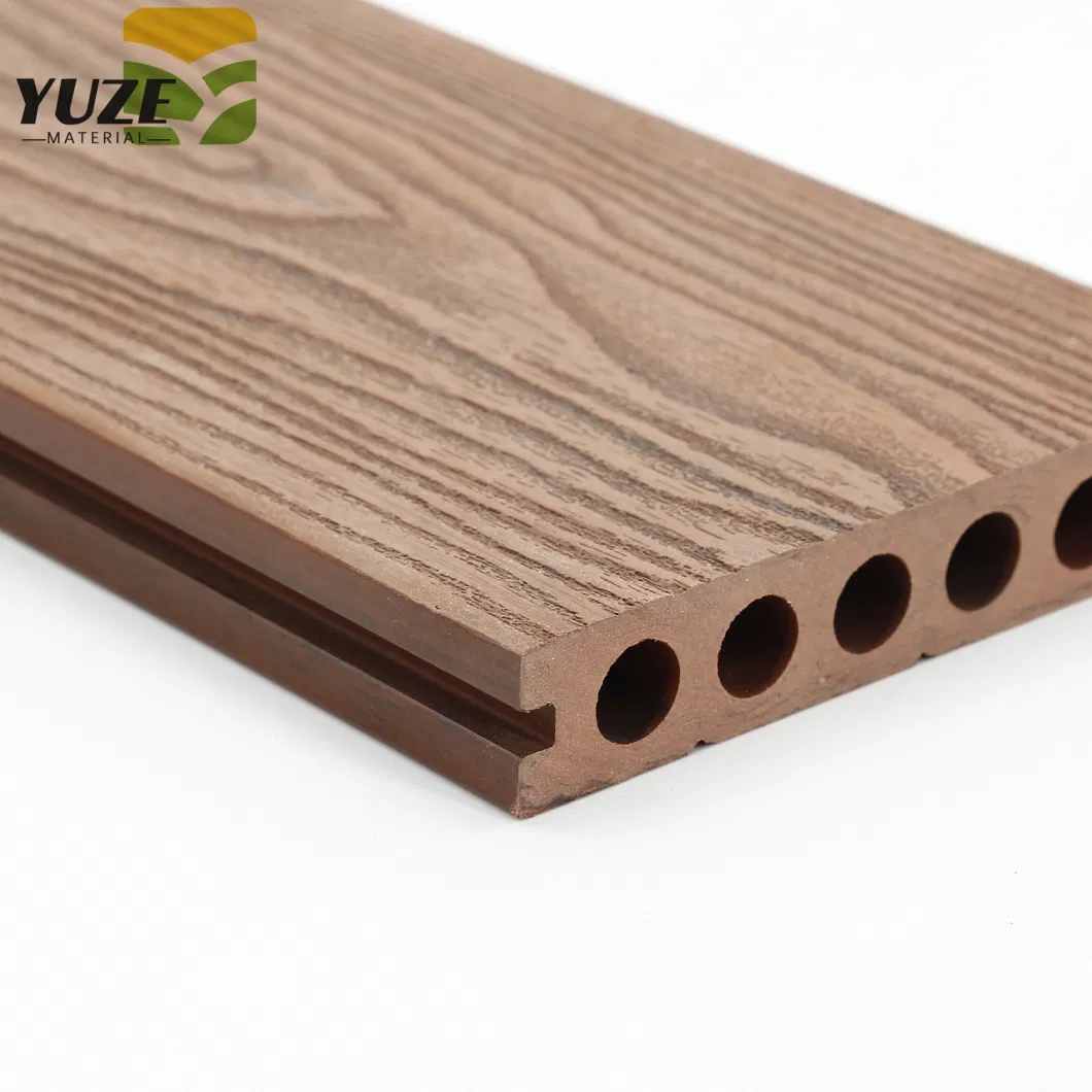 Anti-Aging Hollow Profile Embossed Wood Grain Outdoor Courtyard Ecological Decorative WPC Decking