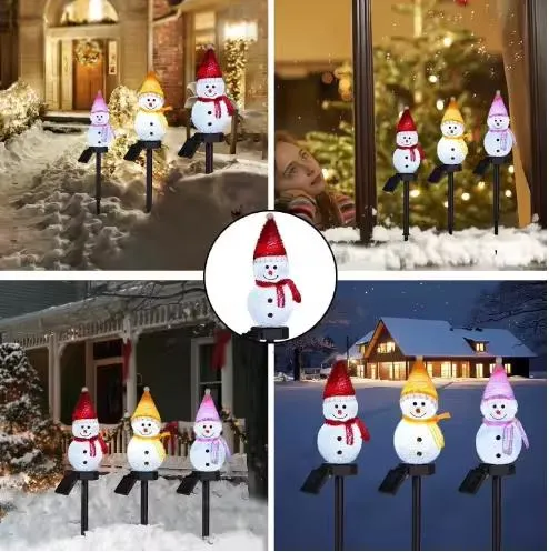 New Solar Snowman LED Lamp Christmas Day Decorative Atmosphere Light Outdoor Courtyard