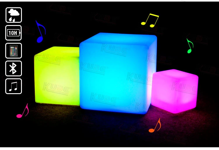 LED Illuminated Sound Sensitive Cube Bluetooth Design Glow in The Dark Bluetooth