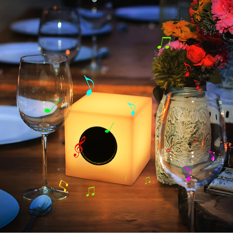 LED Illuminated Sound Sensitive Cube Bluetooth Design Glow in The Dark Bluetooth