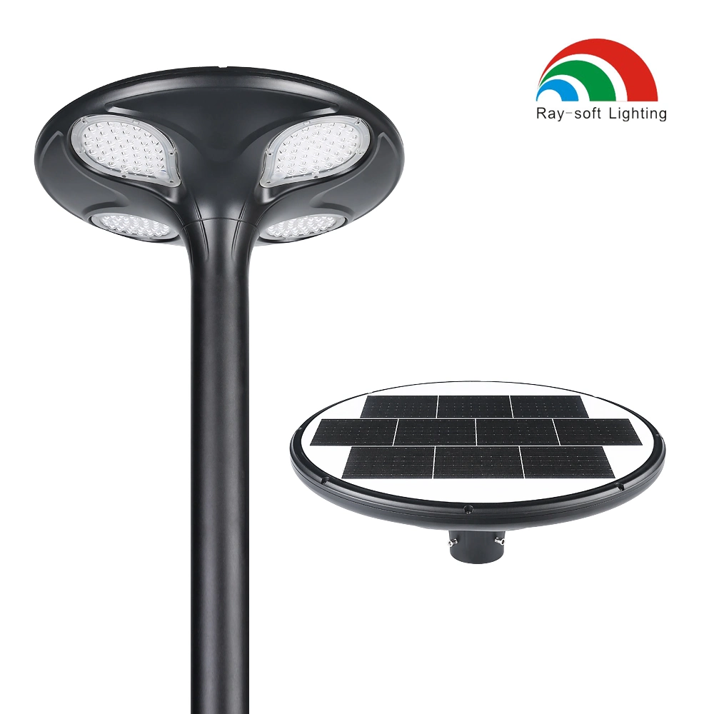 Aluminum Street Lawn 30W Driveway Solar Path Courtyard Lamp Solar Panel Outdoor LED Garden Light