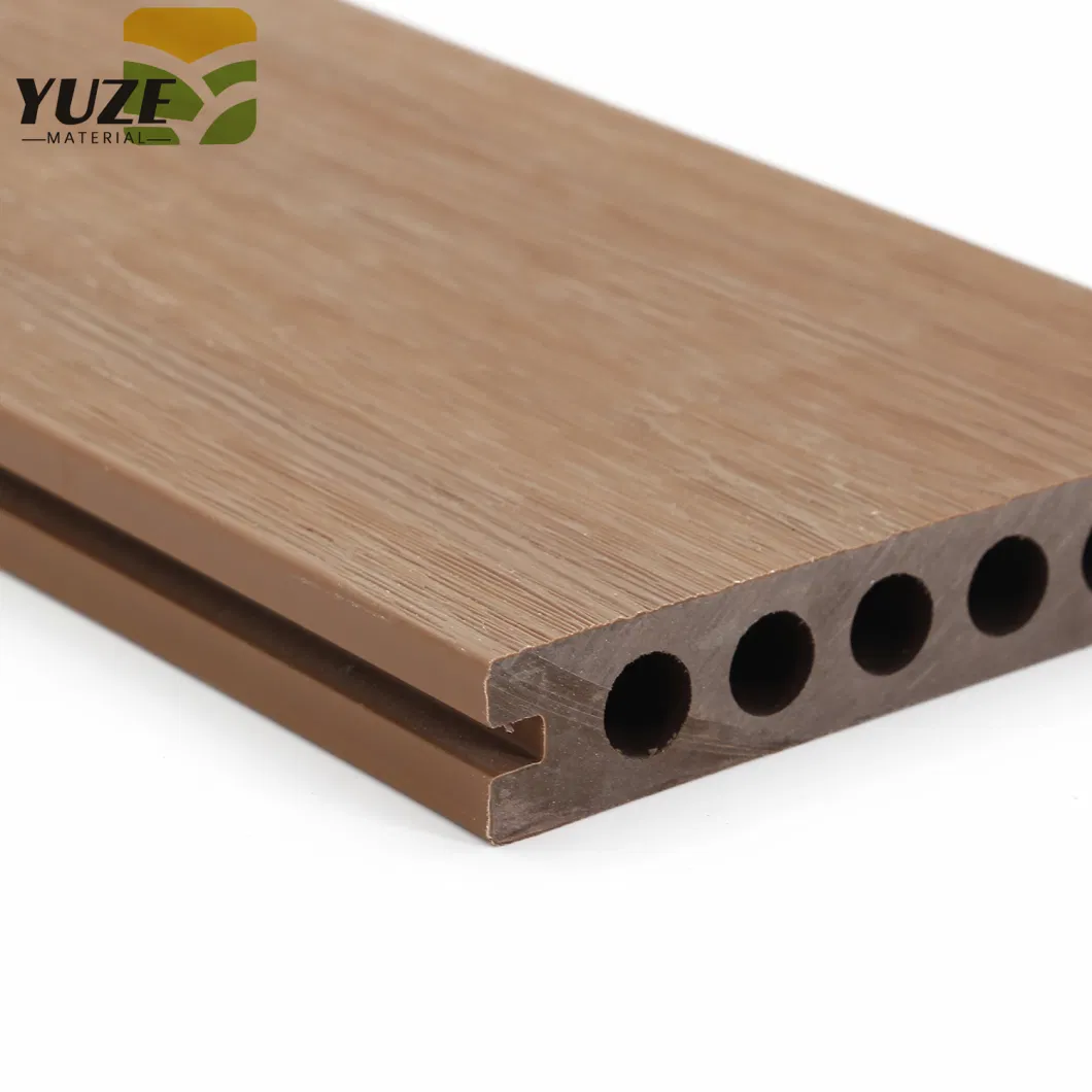 Anti-Aging Hollow Profile Embossed Wood Grain Outdoor Courtyard Ecological Decorative WPC Decking