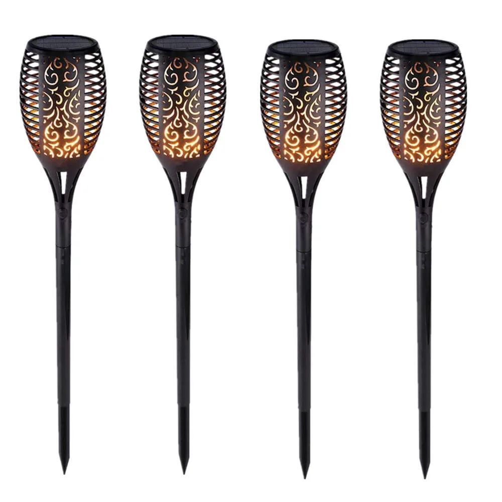 OEM IP65 LED Solar Flickering Flame Torch Lights Outdoor Landscape Courtyard Garden Decoration Lamp Balcony Dancing Party Lights