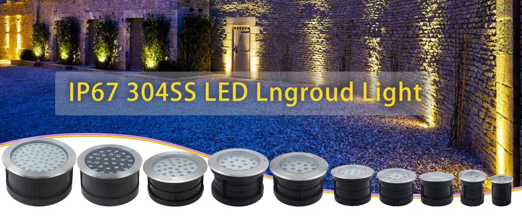 304 Stainless Steel RGB Color LED Garden Courtyard Outdoor Underground Light