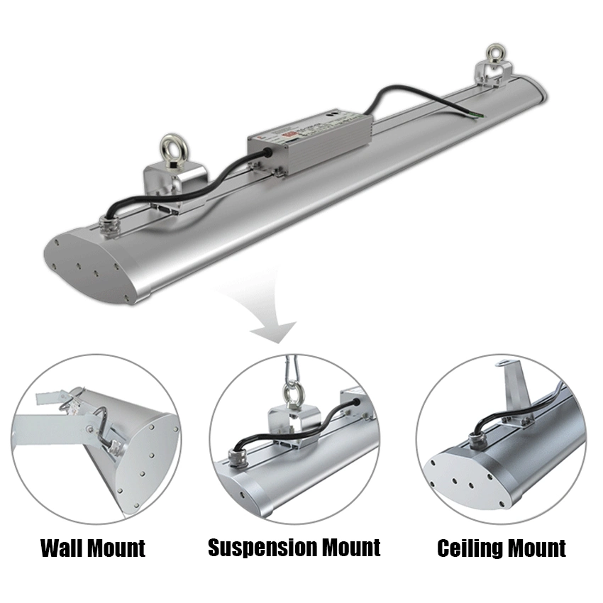 Smart LED Linear High Bay Light Emergency 2-Hour IP65 Waterproof Industrial Warehouse Parking Lot Council Hal Construction Site