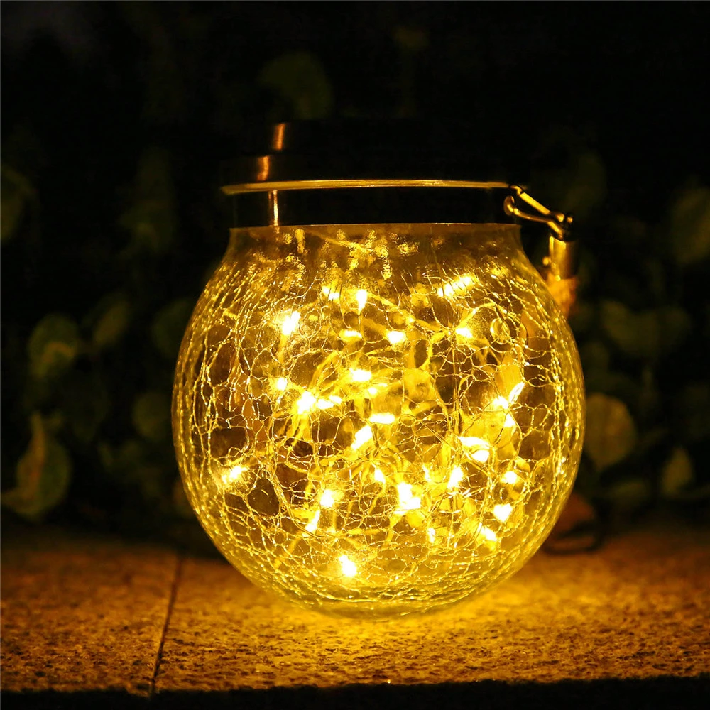 50LED Jar Solar Light for Landscaping Outdoor Christmas New Year Decoration Yard