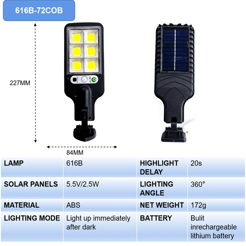 New Type Solar Sensor Lamp Outdoor Waterproof Road Lighting Courtyard Light