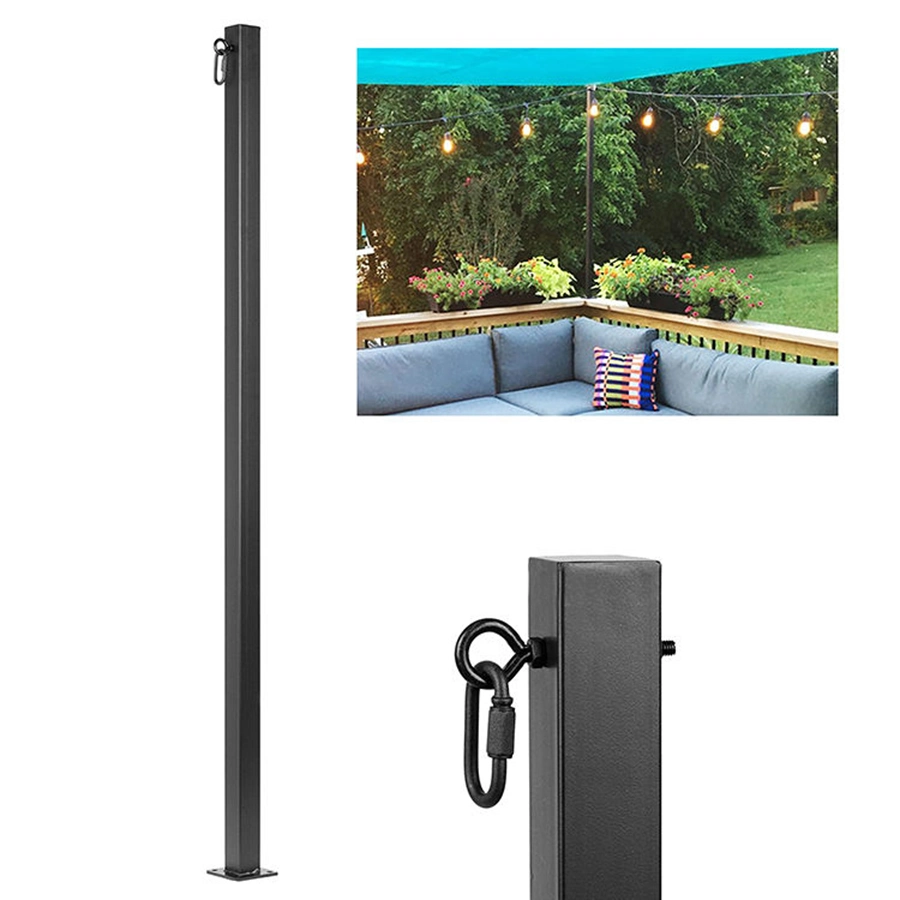 JH-Mech Square Tube Steel Black Party String Light Poles