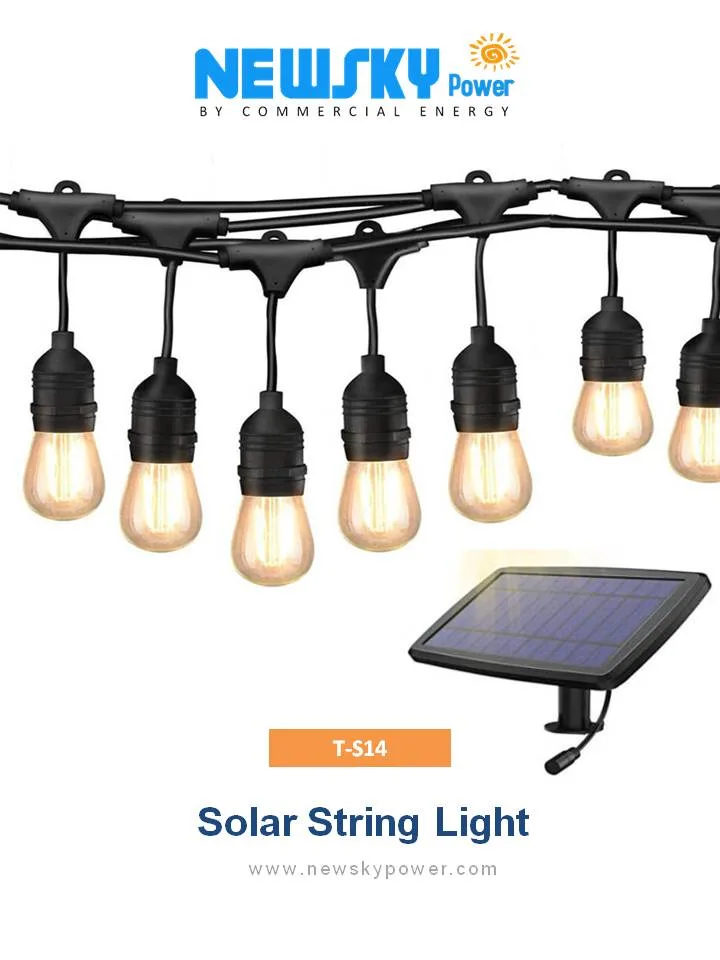 Christmas Holiday Party Outdoor Patio Courtyard Solar Power String Light with CE