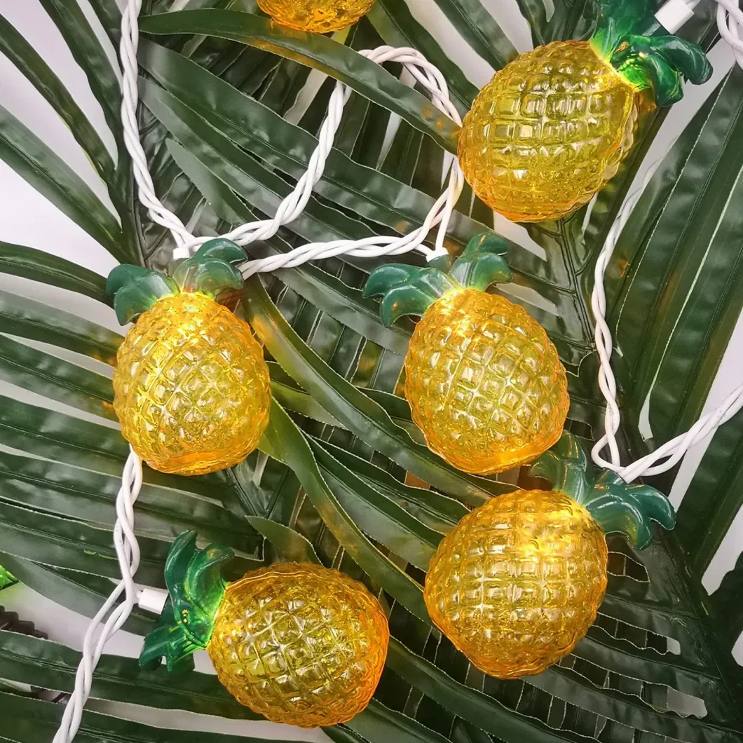 Plastic Outdoor Use Garden and Party Decorative Waterproof Solar Power Plastic Pineapple String Lights