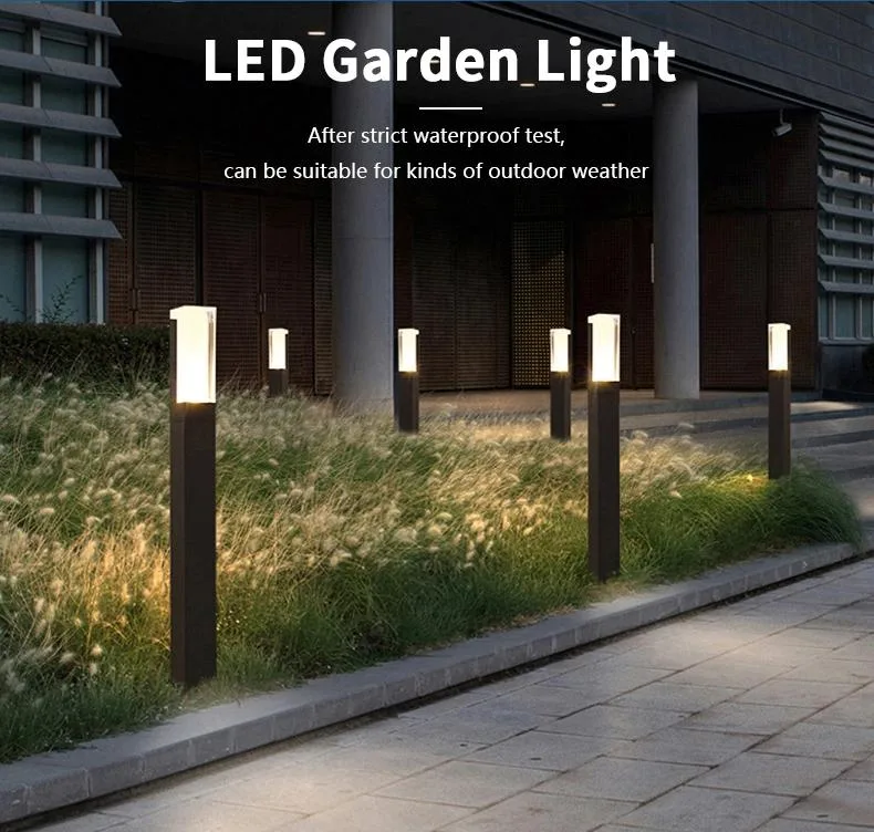 5W Square Modern IP65 Waterproof Landscape Column Garden LED Lawn Light