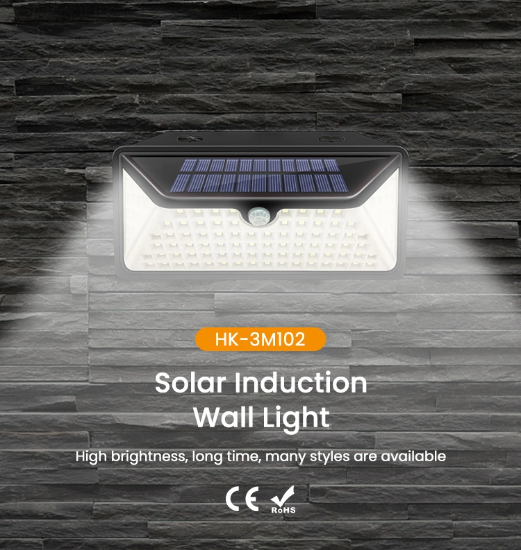 102LED Human Body Induction Lamp Outdoor Courtyard Garden Solar Lamp