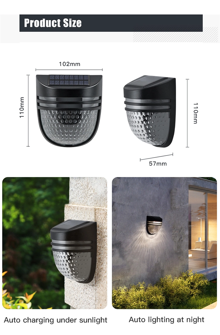 IP65 Waterproof Garden Yard LED Outdoor Solar Powered Wall Mounted Lights