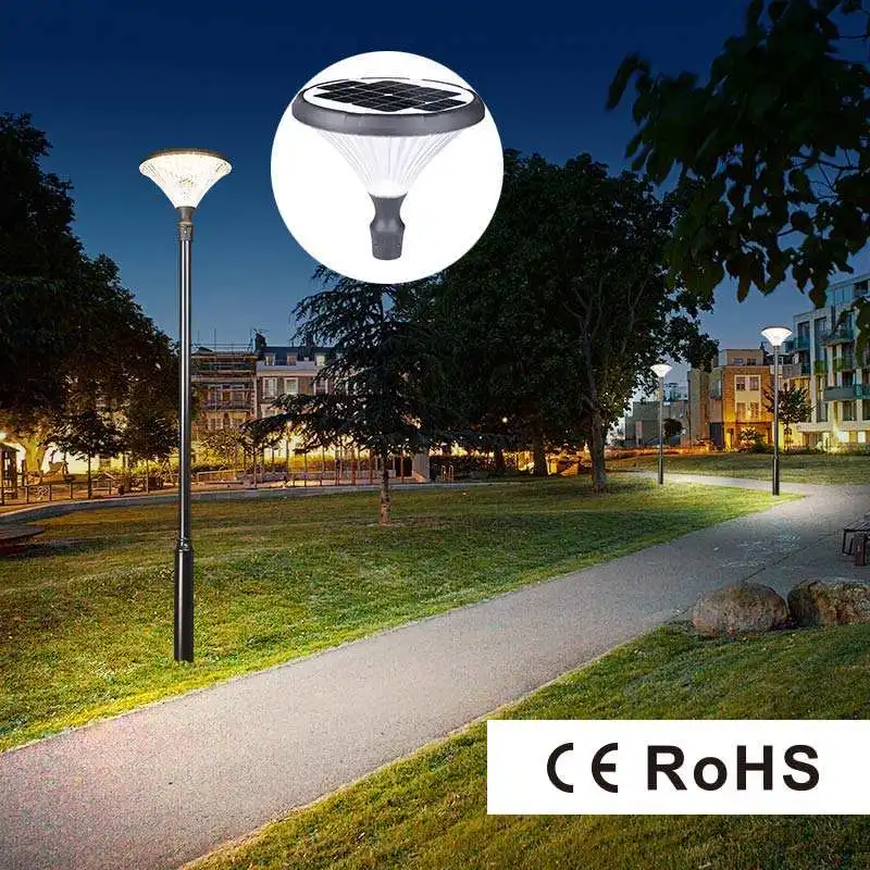 All in One 16W 25W Solar Garden Pole Light IP65 Waterproof for Outdoor Energy-Saving Pathway Solar Yard Light