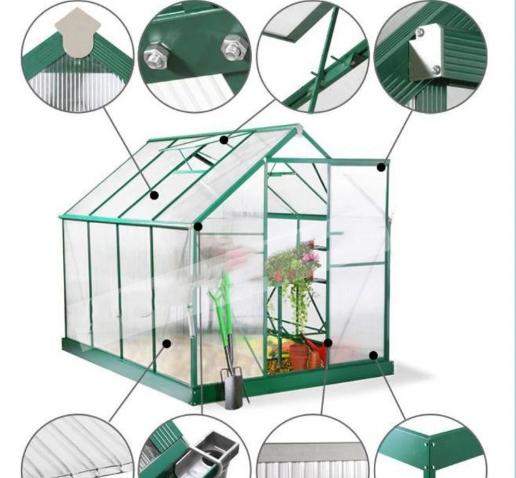 2024 Hot Sale Venlo PC Sheet Greenhouse Polycarbonate Sheet Hydroponics Green Houses Aluminum Frame Garden Greenhouse for Sale Single Span Flower Greenhouses