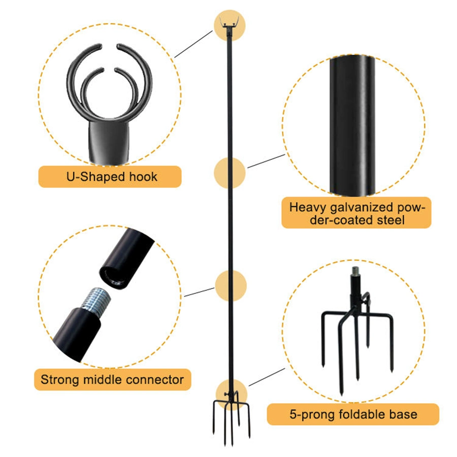 JH-Mech High Quality Metal Powder Coated Pole for String Lights