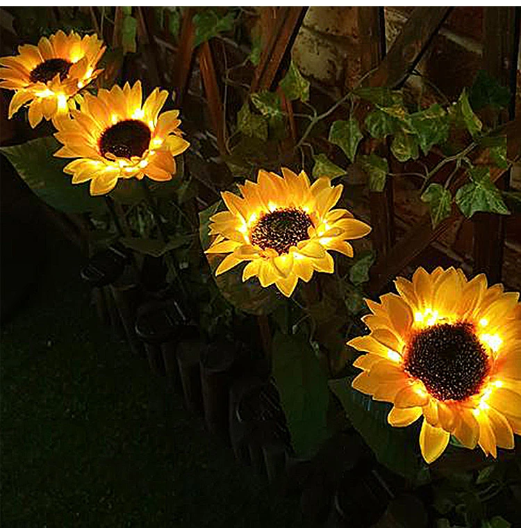 Solar Sunflower Ground Lamp Garden Courtyard Simulation Flower Landscape Lamp