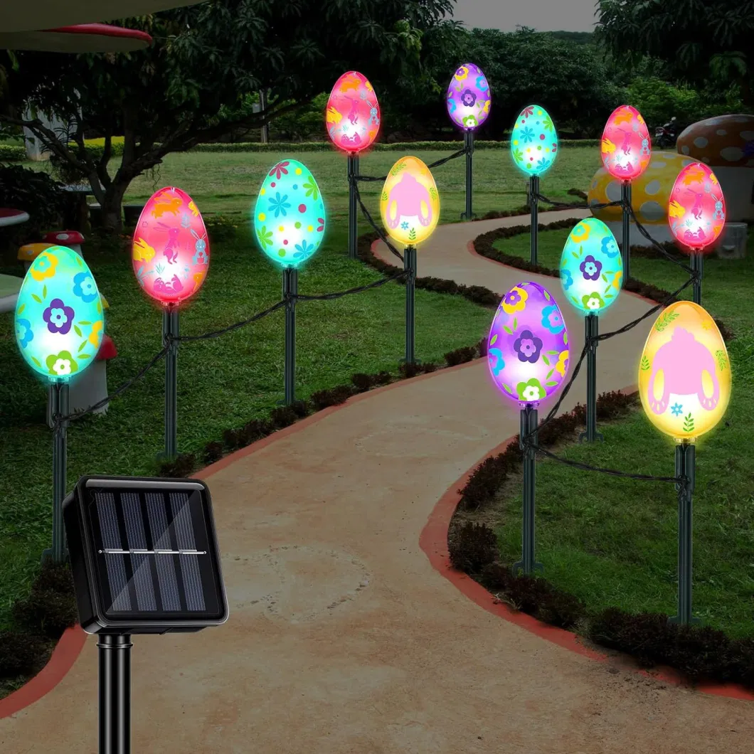 Solar Lawn Light Outdoor Waterproof Easter Egg Holiday Garden Decorative Lighting